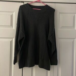 Oversized sweater with side slits